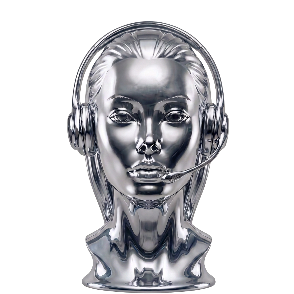 AGENTIX chrome bust with headset